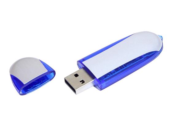 USB 2.0- флешка промо на 16 Гб овальной формы