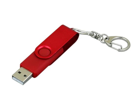 USB 3.0- флешка промо на 128 Гб с поворотным механизмом и однотонным металлическим клипом