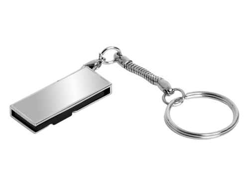 USB 2.0- флешка на 16 Гб с поворотным механизмом и зеркальным покрытием