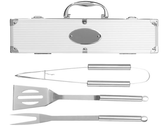 Набор для барбекю в кейсе: лопатка, щипцы, вилка «Salvy»