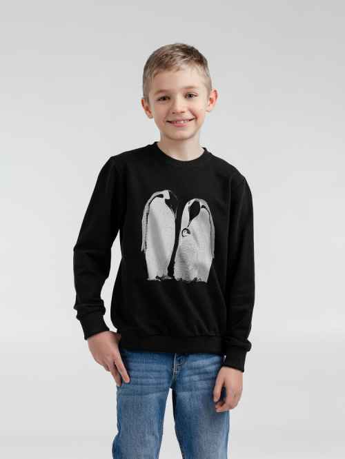 Свитшот детский Like a Penguin, черный, 6 лет (106-116 см)
