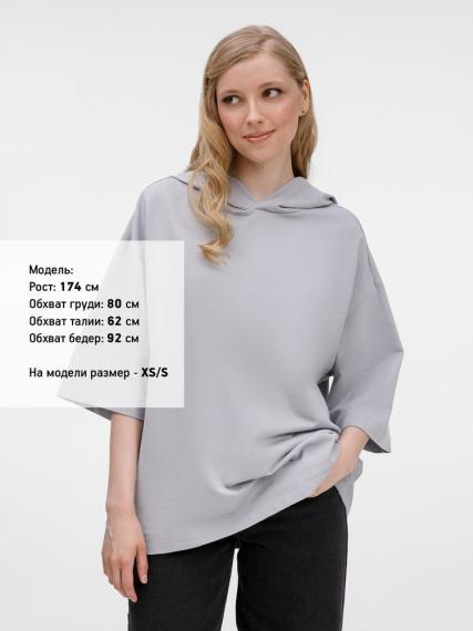 Футболка оверсайз унисекс с капюшоном Neofit, светло-серая, размер XS/S