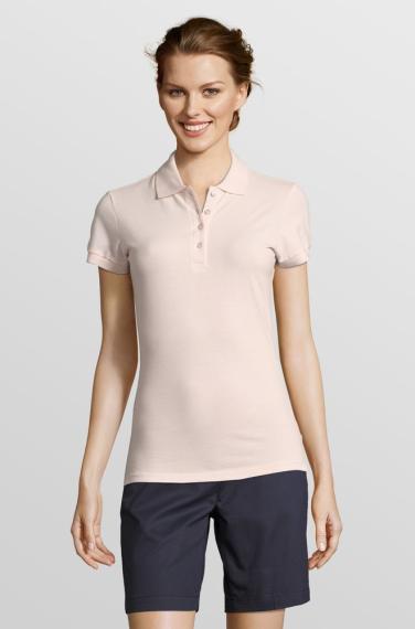 Рубашка поло женская People 210 нежно-розовая, размер L