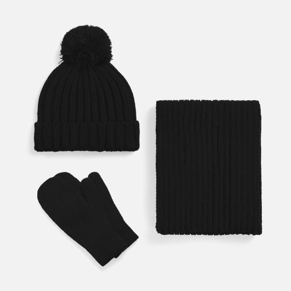 Варежки HappyGo, черные, размер S/M