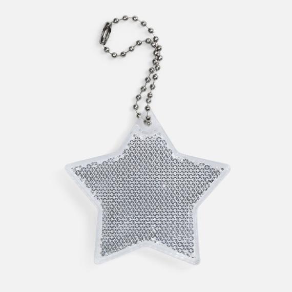 Пешеходный светоотражатель с цепочкой «Звезда», белый