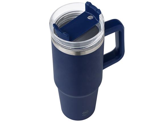 Термокружка KRANSTON с трубочкой и поворотной крышкой, 870 мл