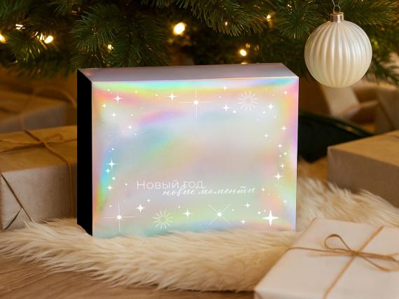 Подарочная коробка с голографическим шубером «Aurora», XL