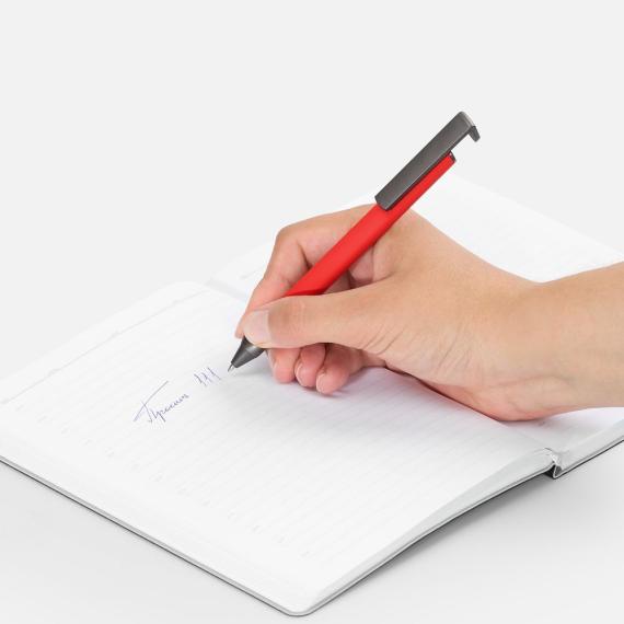 Ручка шариковая Standic с подставкой для телефона, красная