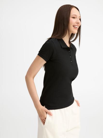 Рубашка поло женская People 210 черная, размер XL