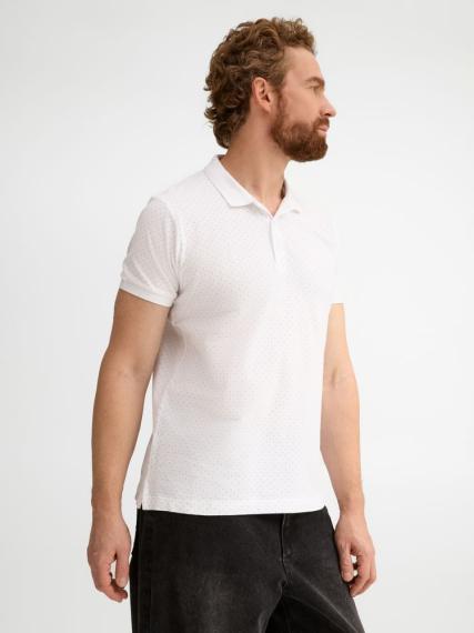 Рубашка поло мужская Brandy Men, белая с темно-синим, размер L