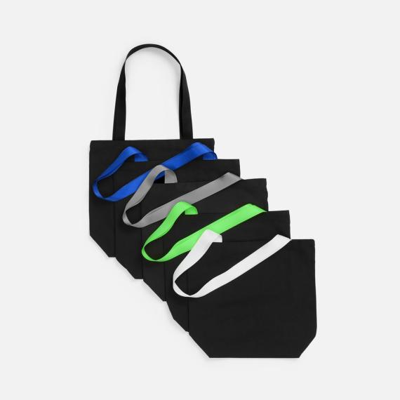 Шопер B5, черный с широкими серыми ручками