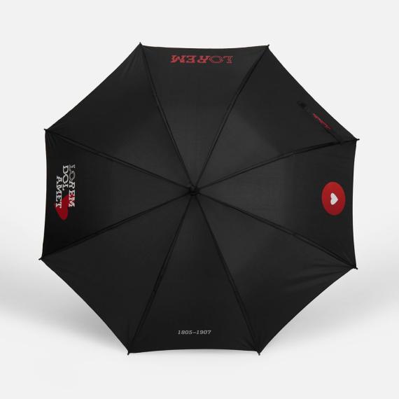 Зонт-трость Hidecolor с цветными спицами, черный с красным