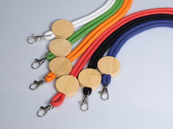 Шнурок для бейджа Tube Wood, черный