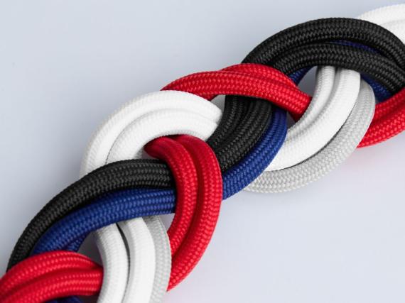 Шнурок для бейджа Tube Metal, белый