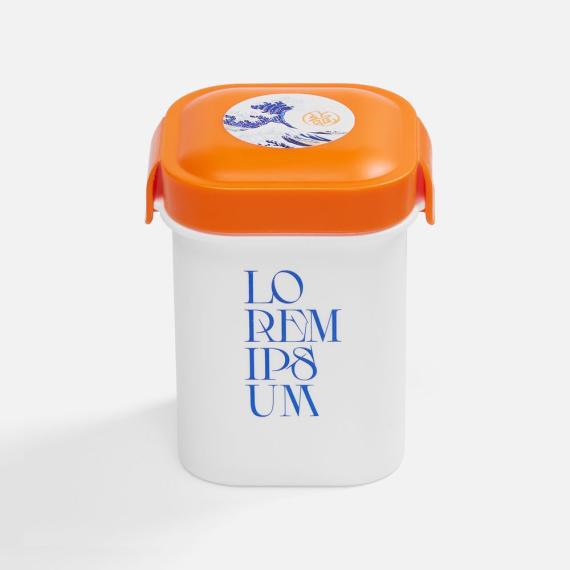 Ланчбокс для снеков Lunch Crunch, белый с оранжевым