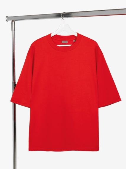 Футболка оверсайз унисекс Kosmos 2.0, красная (алая), размер M/L