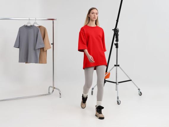 Футболка оверсайз унисекс Kosmos 2.0, красная (алая), размер M/L